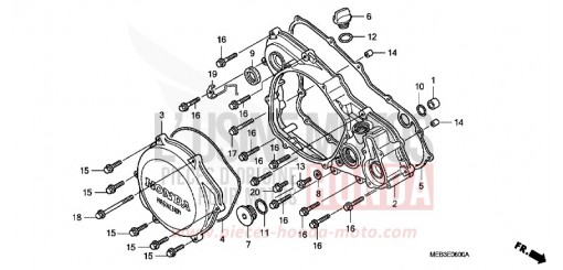 R. CRANKCASE COVER CRF450R7 de 2007